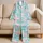 Pastel Botanical Leaves for Relaxing Nights and Cozy Weekend Lounging at Home Satin Pajamas Set - 5