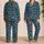 Retro Geometric Leaves for Cozy Autumn Lounging and Relaxed Evenings Gift for Her Satin Pajamas Set - 2