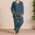 Retro Geometric Leaves for Cozy Autumn Lounging and Relaxed Evenings Gift for Her Satin Pajamas Set - 4