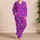 Bold Cobalt Stars on Fuchsia for Cozy Weekend Lounging and Relaxed Evenings at Home Satin Pajamas Set - 4