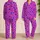 Bold Cobalt Stars on Fuchsia for Cozy Weekend Lounging and Relaxed Evenings at Home Satin Pajamas Set - 2
