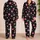 Magenta And Silver Stars For Cozy Evenings, Bold Celestial Style For Relaxing Nights Satin Pajamas Set - 2