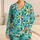 Retro Turquoise Radiating Daisies for Cheerful Relaxed Lounging at Home Satin Pajamas Set - 1