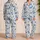 Cobalt Wild Horse And Desert Cactus Motifs For Relaxed Western Evenings Satin Pajamas Set - 2