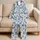 Cobalt Wild Horse And Desert Cactus Motifs For Relaxed Western Evenings Satin Pajamas Set - 5
