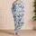 Cobalt Wild Horse And Desert Cactus Motifs For Relaxed Western Evenings Satin Pajamas Set - 4