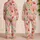 Strawberry Mint Donuts for Sweet Cozy Weekend Lounging Satin Pajamas Set - 2
