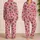 Blush Cherries and Red Bows for Cozy Evenings and Sweet Holiday Gifting for Her Satin Pajamas Set - 2