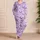 Lavender Pink Butterflies for Dreamy Evenings and Relaxed Weekends at Home, Giftable Satin Pajamas Set - 4