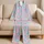 Aqua Scallop Shells on Macaron Pink for Relaxed Seaside Vacation and Island Getaways Satin Pajamas Set - 5