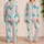 Sea Turtle Coral Reef Motifs for Relaxed Coastal Evenings and Beach Lovers Satin Pajamas Set - 2