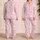 Dreamy Blush Light Spots for Cozy Evenings and Relaxed Lounging at Home for Women Satin Pajamas Set - 2