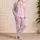 Dreamy Blush Light Spots for Cozy Evenings and Relaxed Lounging at Home for Women Satin Pajamas Set - 4
