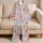 Kawaii Teddy Bear Bunny And Elephant Garden For Cozy Weekend Lounging Satin Pajamas Set - 5