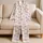 Macaron Pink Daisy Motifs for Cozy Spring Lounging and Relaxed Everyday Comfort at Home Satin Pajamas Set - 5
