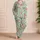 Mint Green Pink Daisy Blossoms for Cozy Spring Lounging and Relaxed Everyday Style Satin Pajamas Set - 4