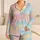 Pastel Gold Star Motif for Dreamy Spring Lounge Style and Cozy Evenings Satin Pajamas Set - 1
