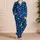 Iridescent Blue Wing Scales for Tropical Island Getaways and Relaxed Resort Style Satin Pajamas Set - 4
