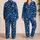 Iridescent Blue Wing Scales for Tropical Island Getaways and Relaxed Resort Style Satin Pajamas Set - 2