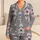 Y2K Pink Gray Star Chevron Style for Cozy Lounging and Relaxed Weekends Satin Pajamas Set - 1