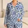 Blue Hand-Painted Floral Motifs for Island Getaways and Relaxed Summer Lounging Satin Pajamas Set - 1