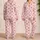 Blush Pink Bows And Fine Stripes For Cozy Evenings And Relaxed Lounging Satin Pajamas Set - 2
