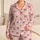Blush Pink Bows And Fine Stripes For Cozy Evenings And Relaxed Lounging Satin Pajamas Set - 1