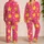 Golden Star Scatter for Playful Retro Lounging and Cozy Gift Giving Satin Pajamas Set - 2
