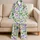 Watercolor Green And Violet Bows For Cozy Lounging, Relaxed Evenings And Gifts For Her Satin Pajamas Set - 5