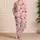 Blush Heart Scatter For Valentine's Day Relaxing At Home For Women Who Love Cozy Style Satin Pajamas Set - 4