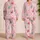Pink Candy Cane Bows for Festive Christmas Mornings, Holiday Lounging, and Gifting Satin Pajamas Set - 2