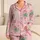 Pink Candy Cane Bows for Festive Christmas Mornings, Holiday Lounging, and Gifting Satin Pajamas Set - 1