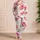 Tropical Hibiscus Simple Joy Floral Stripes for Vacation Lounging, Kids and Adults Satin Pajamas Set - 4
