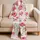 Tropical Hibiscus Simple Joy Floral Stripes for Vacation Lounging, Kids and Adults Satin Pajamas Set - 5