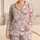 Pink Santa Wreaths And Bows For Christmas Lounging, Holiday Gifts For Girls And Kids Satin Pajamas Set - 1