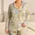 Easter Bear And Egg Hello Motifs For Spring Gifts, Girls, Sisters And Holiday Fun Satin Pajamas Set - 1