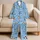 Blue Soccer Ball Motion For Summer Lounge Style Sports Fans Young Teen Boys And Girls Satin Pajamas Set - 5