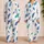 Blue Feather Botanical Coastal Lounge Set for Summer Beach Days, Unisex Boys and Girls Satin Pajamas Set - 2