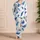 Blue Feather Botanical Coastal Lounge Set for Summer Beach Days, Unisex Boys and Girls Satin Pajamas Set - 4