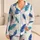 Blue Feather Botanical Coastal Lounge Set for Summer Beach Days, Unisex Boys and Girls Satin Pajamas Set - 1