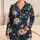 Midnight Navy Rose Garden Floral Motif for Romantic Bedtime Lounging and Holiday Gifting Satin Pajamas Set - 1