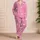 Pink Ivory Heart Motif for Cozy Nights, Lounging and Gift Giving for Sweet Girls Satin Pajamas Set - 4