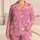 Pink Ivory Heart Motif for Cozy Nights, Lounging and Gift Giving for Sweet Girls Satin Pajamas Set - 1