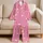 Pink Ivory Heart Motif for Cozy Nights, Lounging and Gift Giving for Sweet Girls Satin Pajamas Set - 5