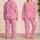 Pink Ivory Heart Motif for Cozy Nights, Lounging and Gift Giving for Sweet Girls Satin Pajamas Set - 2