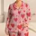 Red Heart Blush Pink Valentine's Day Sister Gift Matching Homewear for Teen Girls Satin Pajamas Set - 1