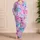 Dreamy Watercolor Stars Orchid Pink Summer Night Sky Look For Girls Vacation Style Satin Pajamas Set - 4