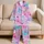Dreamy Watercolor Stars Orchid Pink Summer Night Sky Look For Girls Vacation Style Satin Pajamas Set - 5