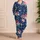 Navy Blue Pink Peony Floral Garden Springtime Bedtime Comfort for Girls and Kids Satin Pajamas Set - 4