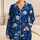 Navy Blue Botanical Flowers Garden-Inspired Bedtime Style for Girls and Women At Home Satin Pajamas Set - 1